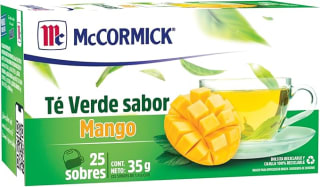 McCormick Té Verde Mango 25 Sobres por $33 | Amazon