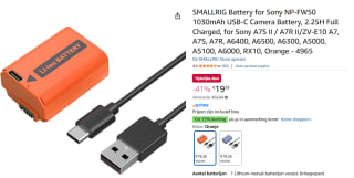 SMALLRIG accu Sony NP-FW50 1030mAh voor €19,26 bij Amazon