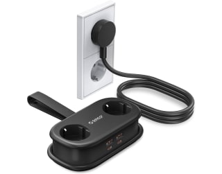 Orico 65w gan enchufe múltiple de viaje con usb c 6 en 1 regleta con cable retráctil
