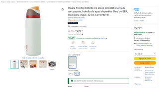 Owala FreeSip botella de agua 32 oz por $509 en Amazon