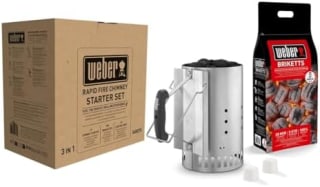 Weber 17631 Set Chimenea 2 kg de Briquetas + 6 Pastillas Encendido por 19.99€