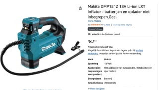 Makita DMP181Z Accu Luchtpomp 18V Basic Body voor €87,51 bij Amazon