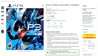 Persona 3 Reload: Launch Edition para PS5 por $415 en Amazon