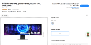 Monitor Gamer 49" Samsung OLED G9 por $15,185