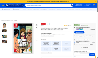 GTA The Trilogy Definitive Edition por $509 | Oferta Walmart