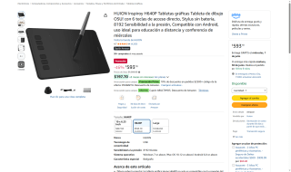 Tableta Gráfica Huion H640P por $593 | Oferta Amazon