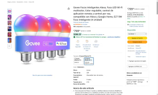 Govee 4 Luces Inteligentes E27 9W por $799 | Amazon