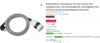 Brennenstuhl verlengsnoer 5m voor binnen voor €6,74 bij Amazon