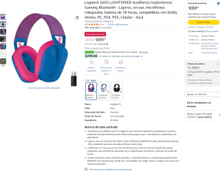 Audífonos Logitech G435 por $899 | Oferta Amazon
