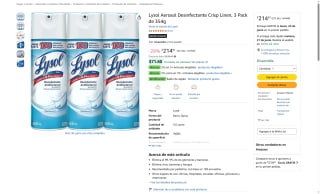 Desinfectante Lysol 3x354g por $215 | Oferta Amazon