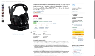 Logitech G Astro A50 Gen 5 40mm Pro-G Graphene por $3,999 | Amazon