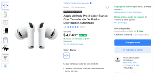 AirPods Pro 3 por $3,952 en Mercado Libre