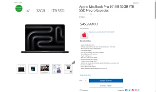 MacBook Pro 14 M5 32GB 1TB por $33,999 | Costco (TC Banamex)