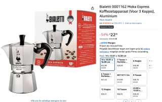 Bialetti Moka Express voor €22,99 bij Amazon