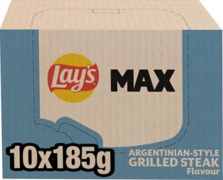 Lay's Max Ribbel Chips Fifa Argentina Steak (10 x 185 g) voor €9,95 bij Bol
