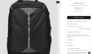 Mochila Samsonite Sherman Nino por $900 | El Palacio de Hierro