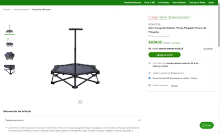 Mini trampolín plegable 42" por $409 | Oferta Bodega Aurrera