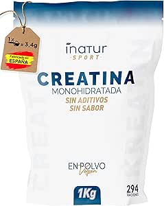Inatur Sport Creatina Monohidratada en polvo 1kg / 294 dosis por 13,45€