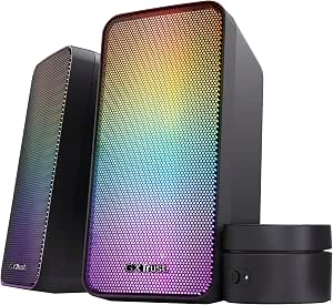 GXTrust Wezz Altavoces PC 2.0 con Iluminación RGB, 12 W (6 W RMS), Negro 21.99€