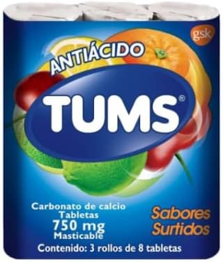 TUMS Antiácido con Carbonato de Calcio 3 Rollos por $31 en Amazon