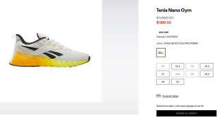 Tenis Reebok Nano Gym por $999