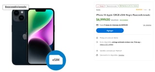 iPhone 14 128GB Reacondicionado por $6,999 | Walmart