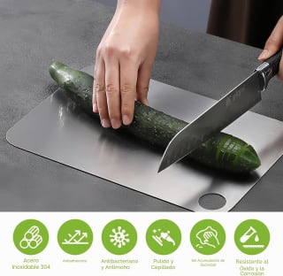 Necdeol 2 Piezas Tabla de Cortar de Titanio (24 x 15 cm) por 7,92€ en Amazon