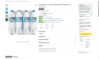 Agua Mineralizada Canada Dry 2L x8 por $86 | Oferta Amazon