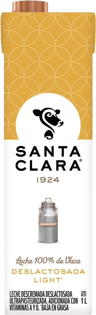 Santa Clara Leche Deslactosada Light, 12 pack de 1 L por $274 en Amazon