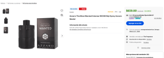 Azzaro The Most Wanted Intense 100ml por $659 | Oferta Walmart