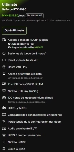 50% de ahorro en primeros 3 meses de Ultimate | GeForce NOW