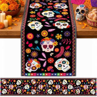 ANNIEMOOM Camino de Mesa 33 x 230 cm Día de Muertos por $99 en Amazon
