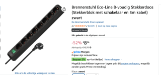 Brennenstuhl Stekkerdoos voor €8,06 bij Amazon