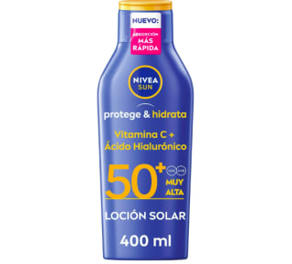 Leche Solar Nivea Sun Protege & Hidrata FP50+ 400 ml por 10,09€ (50% 2da Unidad)