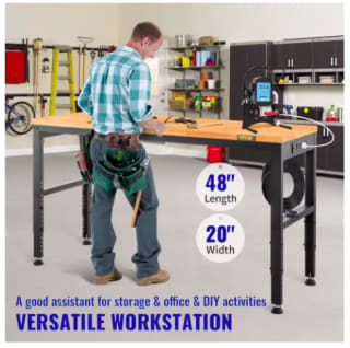 SucceBuy banco de trabajo ajustable 122x51cm por 120.34€.