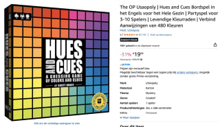 USAopoly - Hues and Cues Bordspel voor €19,99 bij Amazon