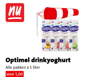 Alle Optimel drinkyoghurt voor €1 bij de Jumbo