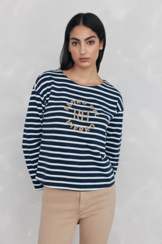 Pedro del Hierro sudadera rayas bordada mujer por 24.65€