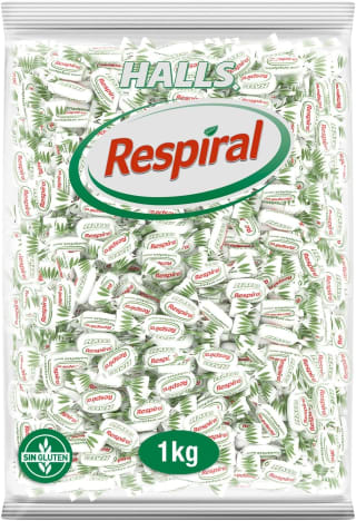 Halls Respiral Caramelos Sabor Eucalipto, Sin Gluten, Bolsa de 1 Kg por 6.55€