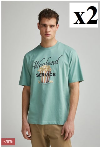 2 Camisetas para Hombre Springfield Weekend Service por 6.38€