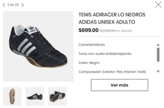 Tenis Adiracer Lo Negros Adidas por $699 | Privalia