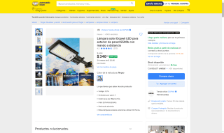 Lámpara Solar LED 60 Focos por $346 | Oferta Mercado Libre