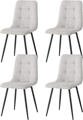 GrandCA HOME Juego de 4 sillas de comedor tapizadas de pana por 77,51€ en Amazon