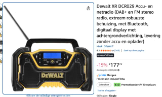 Dewalt XR DCR029 Accu- en netradio voor €177,72 bij Amazon