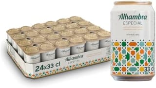 Alhambra Especial, Pack 24 Latas x 33 cl, Cerveza Fermentación Lenta por 12,34€
