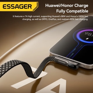 Cable USB tipo C Essager 7A con pantalla digital 2m por $63 en AliExpress