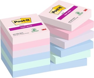 Post-it Notes Super Sticky (12 blocs, 47,6×47,6 mm) pour 12,47€ chez Amazon