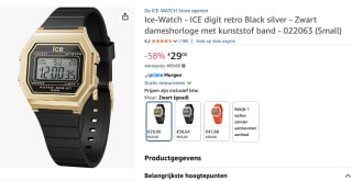 Ice-Watch ICE digit retro 022063 (Black/Silver) voor €29 bij Amazon