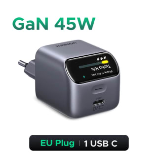 Cargador UGREEN GaN de 45W con Pantalla Inteligente por $301 en AliExpress