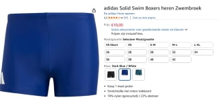Adidas Performance Infinitex zwemboxer voor €10 bij Amazon
